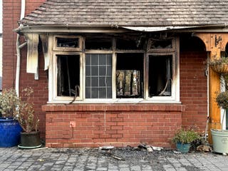 A burnt-out property in Stourbridge